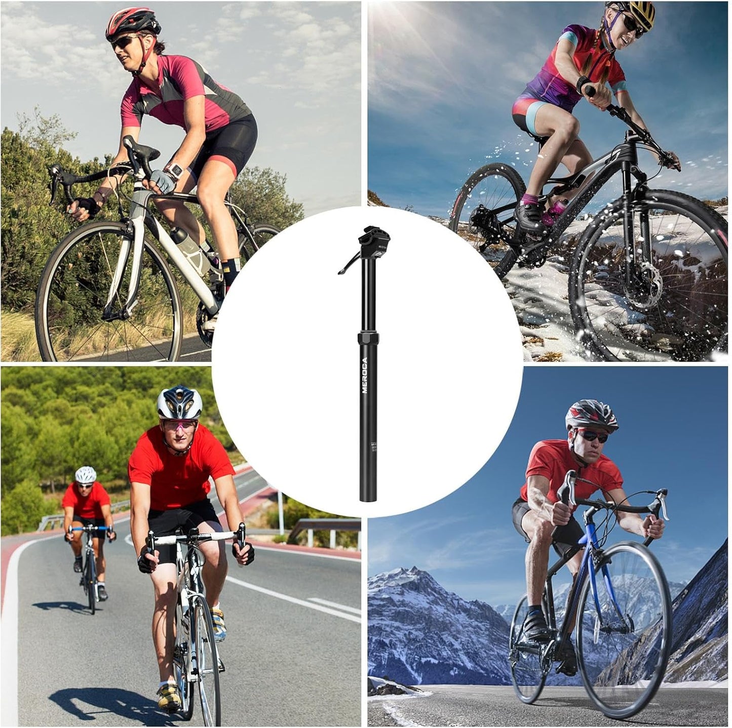Adjustable 125mm Dropper Seatpost with Hydraulic Lock for Mountain Biking