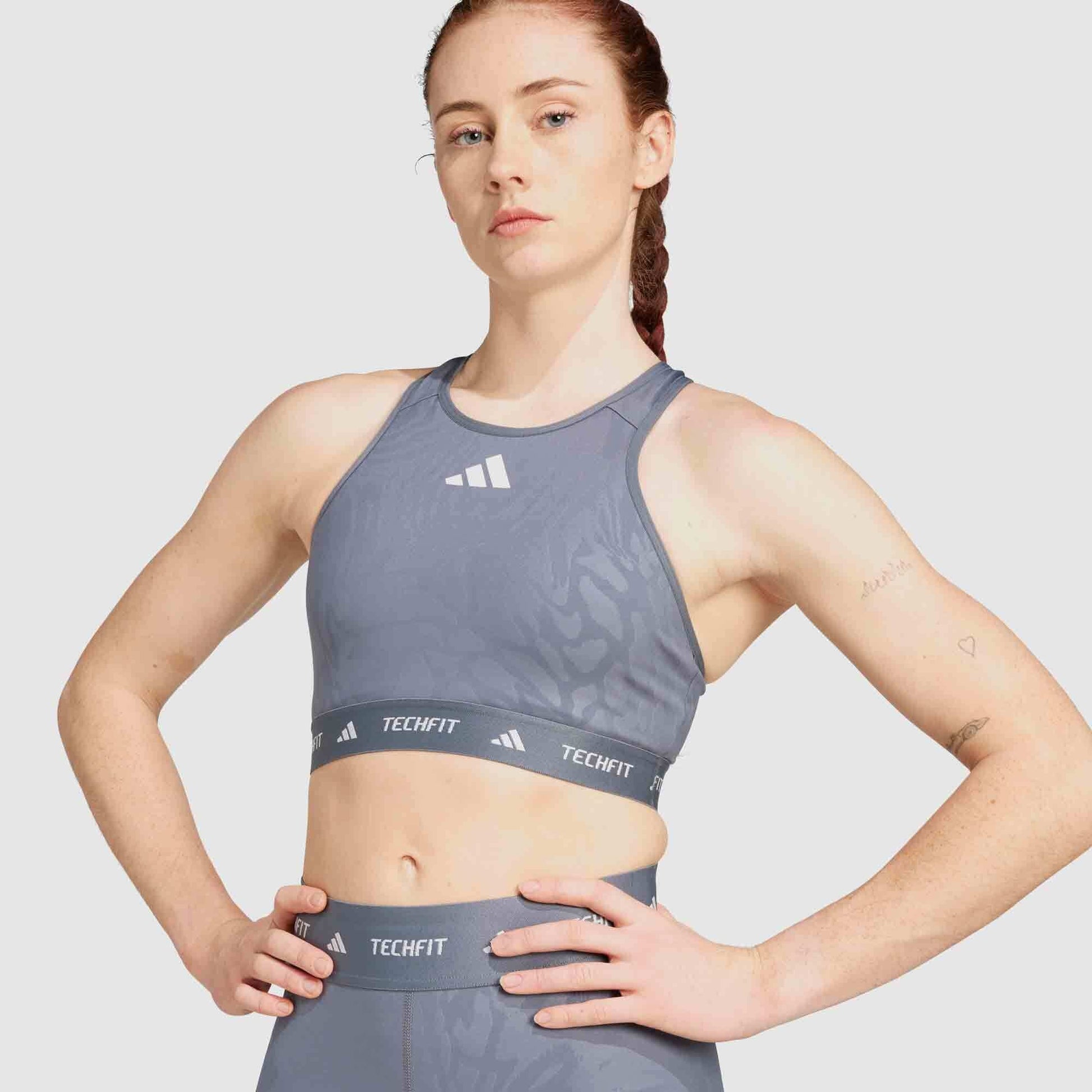 adidas Women's TechFit Medium Support Workout Crop Top for Active Performance