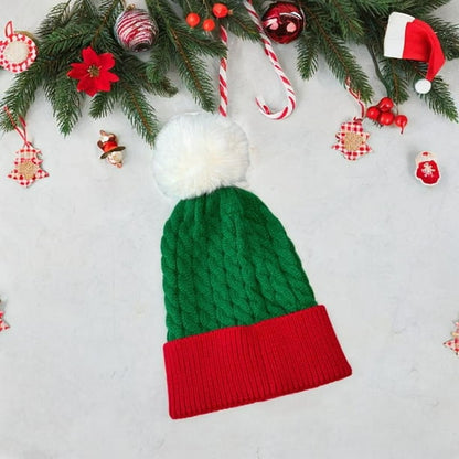 KLKCMS Festive Child Christmas Hat with Pom Pom
