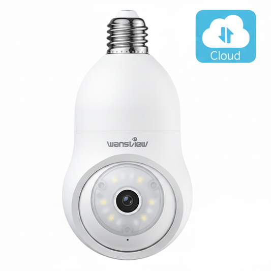 Wansview G6 2K Light Bulb Camera 365° Pan 55° Tilt Color Night Vision IP63 Two-Way Audio