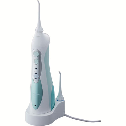 Panasonic Cordless Portable Oral Irrigator, 130ml Water Flosser, 4 Nozzles, White/Blue