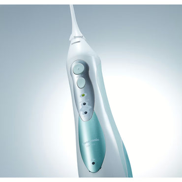 Panasonic Cordless Portable Oral Irrigator, 130ml Water Flosser, 4 Nozzles, White/Blue