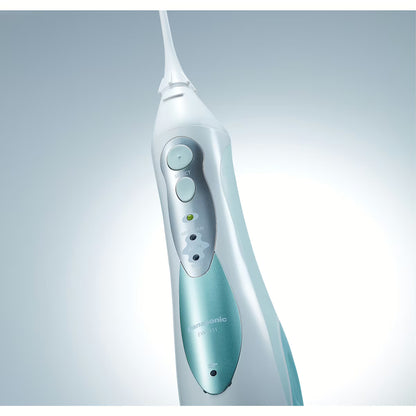 Panasonic Cordless Portable Oral Irrigator, 130ml Water Flosser, 4 Nozzles, White/Blue