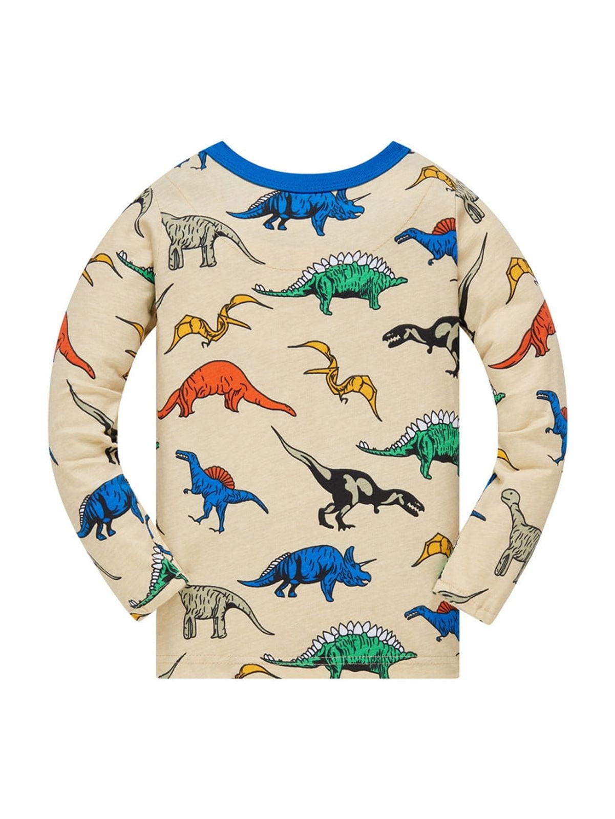 Bysome Soft Dinosaur Toddler Kids Long Sleeve Pajama Outfit Set Khaki