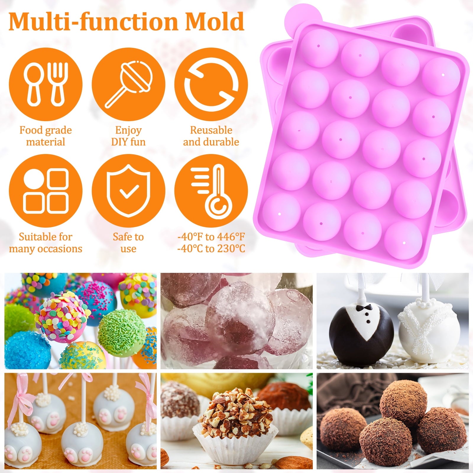 605-Piece Silicone Cake Pop & Lollipop Making Kit with Decorating Tools