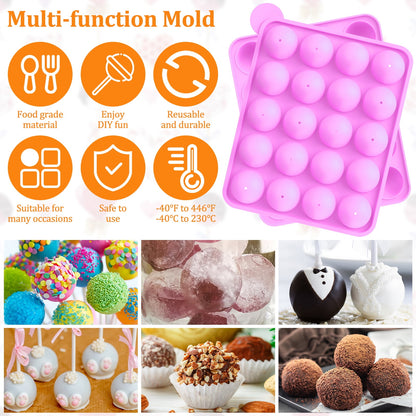 605-Piece Silicone Cake Pop & Lollipop Making Kit with Decorating Tools