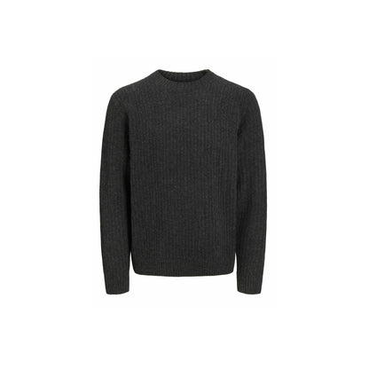 Jack & Jones PREMIUM Men's Dark Grey Melange Knit Crew Neck Jumper