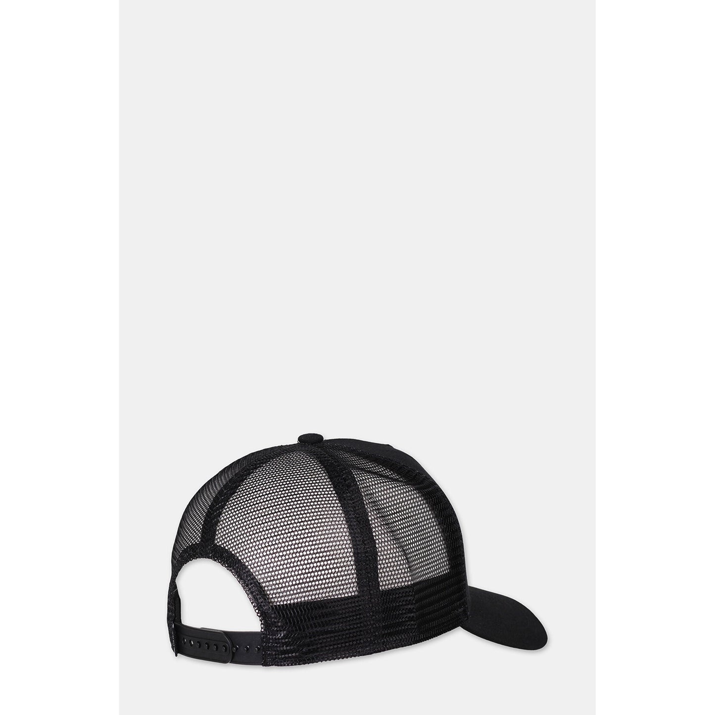 Men's Djinn's Black Patterned Mesh Trucker Hat with Front Patch Detail