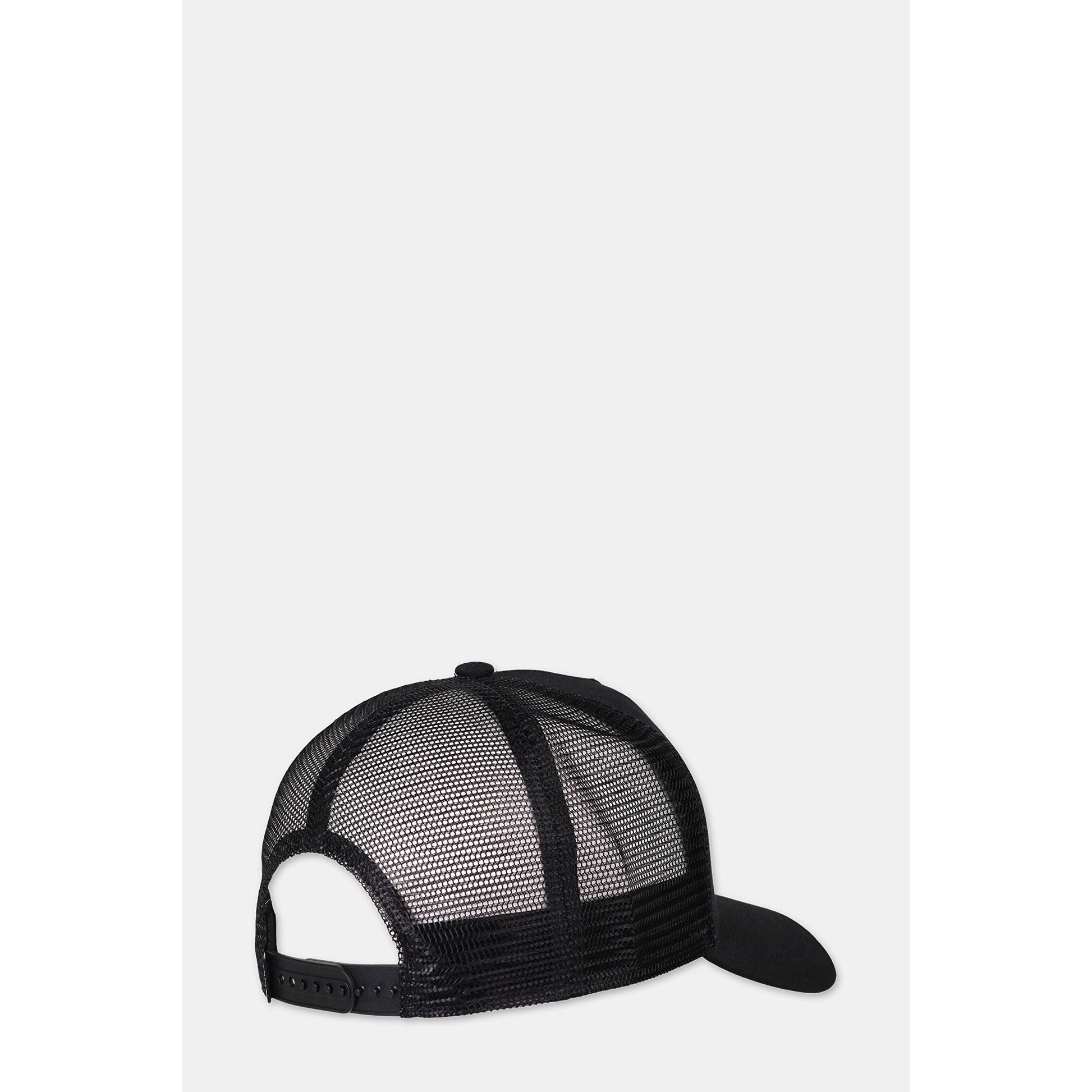 Men's Djinn's Black Patterned Mesh Trucker Hat with Front Patch Detail