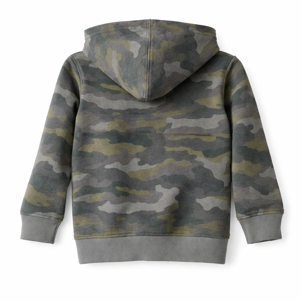 Cat & Jack Boys Green Camouflage Hoodie with Zip