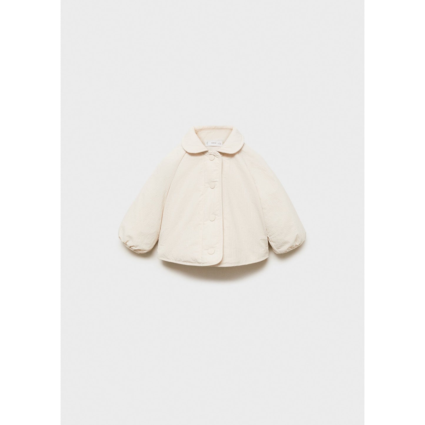 MANGO Cozy Newborn Quilted Baby-Collar Coat with Elastic Cuffs & Front Buttons