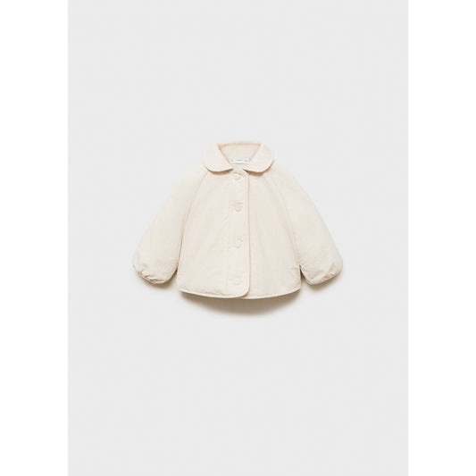 MANGO Cozy Newborn Quilted Baby-Collar Coat with Elastic Cuffs & Front Buttons