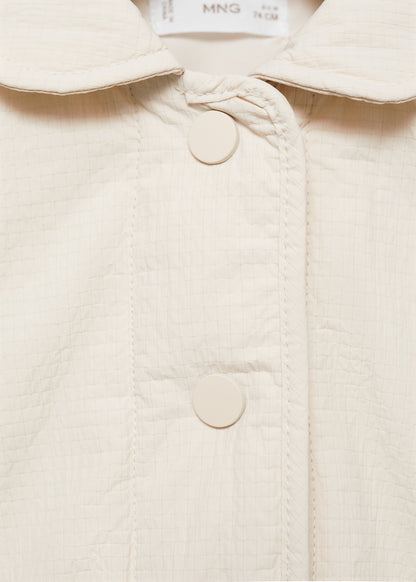 MANGO Cozy Newborn Quilted Baby-Collar Coat with Elastic Cuffs & Front Buttons