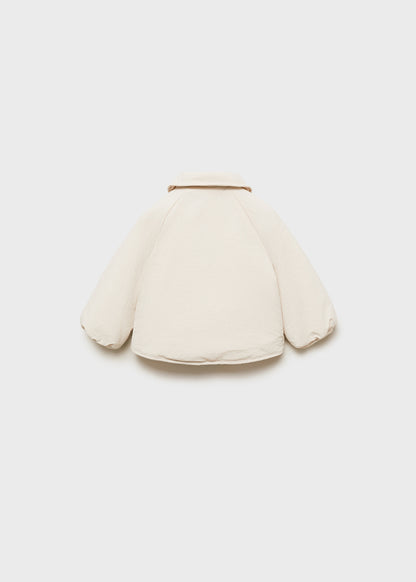 MANGO Cozy Newborn Quilted Baby-Collar Coat with Elastic Cuffs & Front Buttons