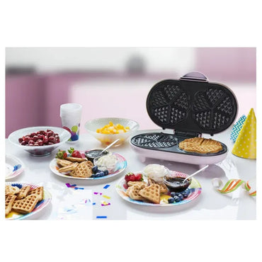 BESTRON ADWM1000P Heart‑Shaped Waffle Maker 1200W 10‑Piece