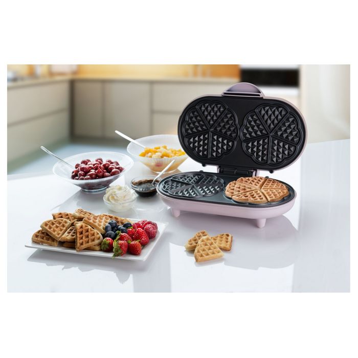 BESTRON ADWM1000P Heart‑Shaped Waffle Maker 1200W 10‑Piece