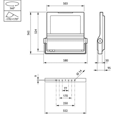 Philips ClearFlood BVP650 Aluminium 140W LED Projector: High-Efficiency, Cold White, IP66 Asymmetric Light
