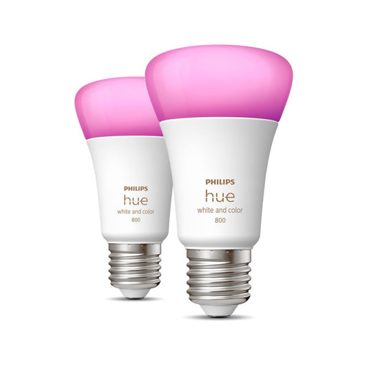 Philips Hue A60 E27 White & Colour Ambiance Smart LED Bulb Twin Pack
