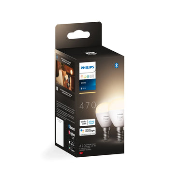 Philips Hue White Lustre E14 P45 Smart LED Bulb 2-Pack - Gomix Brands Outlet