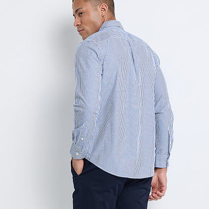 Tommy Hilfiger Men's Classic Striped Long Sleeve Button-Down Casual Shirt