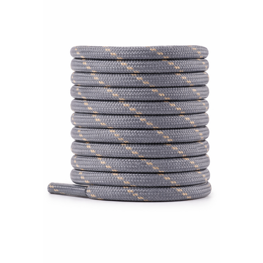 Knixmax Wide Grey Boot Laces for Walking Shoes