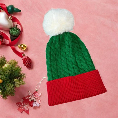 KLKCMS Festive Child Christmas Hat with Pom Pom