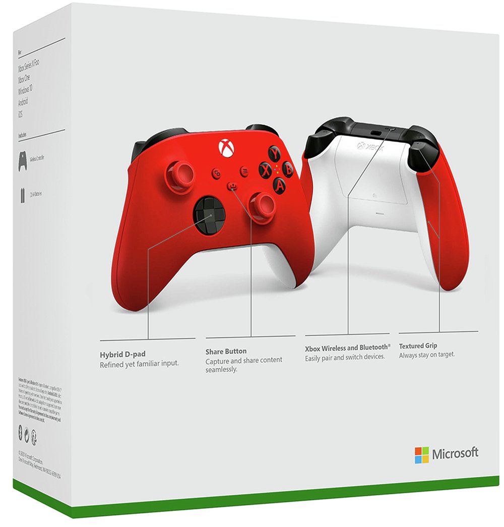 Xbox Series X|S Pulse Red Wireless Controller: Enhanced Comfort, Long Battery Life, Multi-Device Gaming