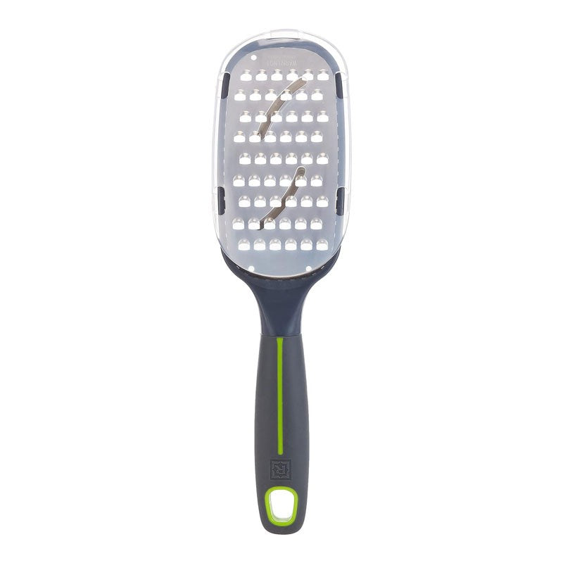 Royalford Green Line Stainless Steel Cheese Grater with Ergonomic Soft-Grip Handle