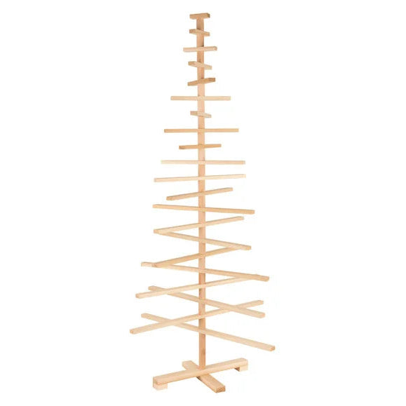 LIVARNO Home 100 cm Wooden Christmas Tree with 21 Rotating Branches