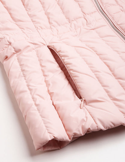 Tommy Hilfiger Women's Sustainable Hooded Quilted Down Vest, Whimsy Pink