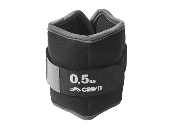 Crivit Ankle Wrist Weights 2-Piece Set 0.5kg Adjustable Velcro