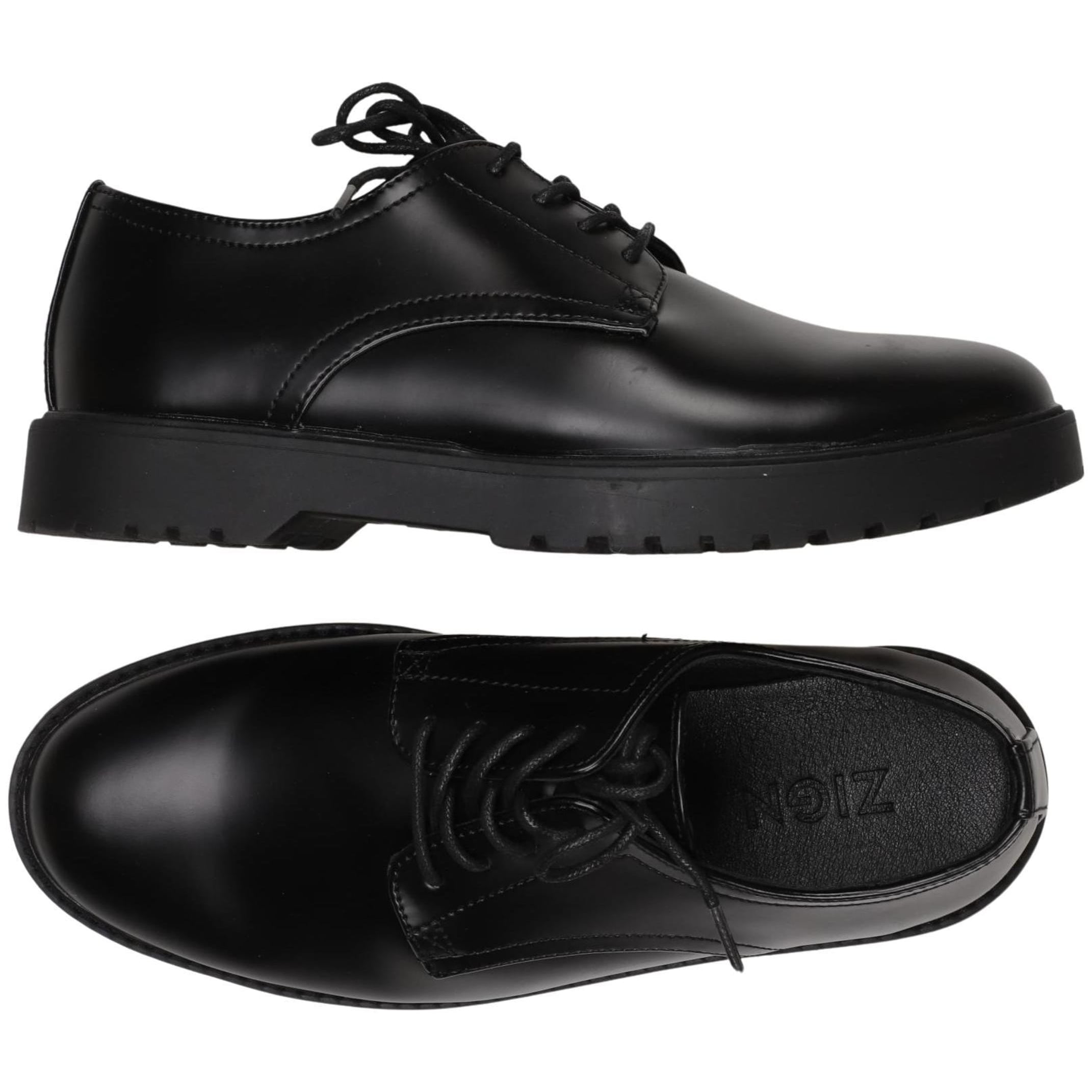 Men's Classic Black Leather Loafers, Comfortable Slip-On Dress Shoes, Size 40