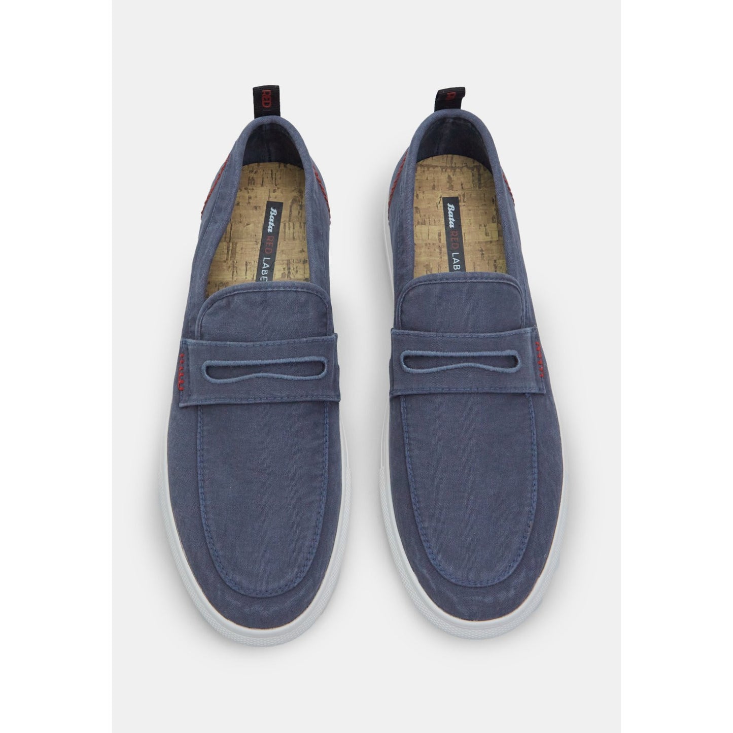 Bata Men's Classic Blue Canvas Slip-On Shoes - Comfortable, Easy Wear Loafers