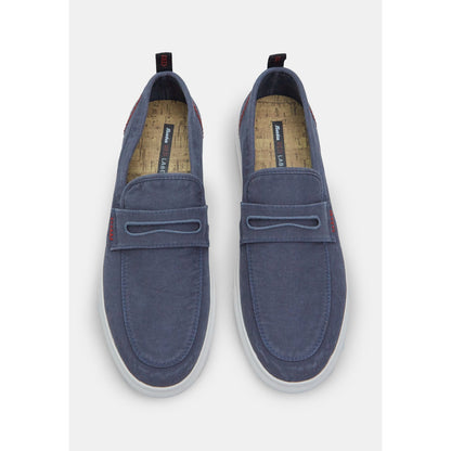 Bata Men's Classic Blue Canvas Slip-On Shoes - Comfortable, Easy Wear Loafers