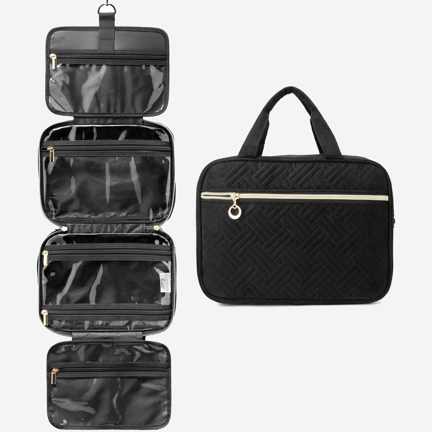 Hanging Toiletry Bag – Waterproof 4‑Compartment Travel Organizer