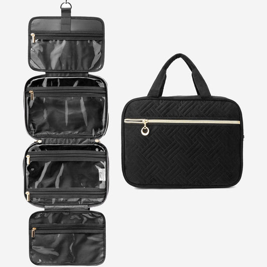 Hanging Toiletry Bag – Waterproof 4‑Compartment Travel Organizer