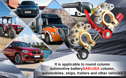 SINGARO 4-Way Quick Release Car Battery Terminal Connectors SAE/JIS A Type Gold-A