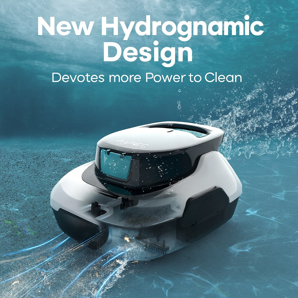 Aiper Scuba SE White Cordless Robotic Pool Cleaner: Efficient Hydrodynamic Design, Auto-Parking