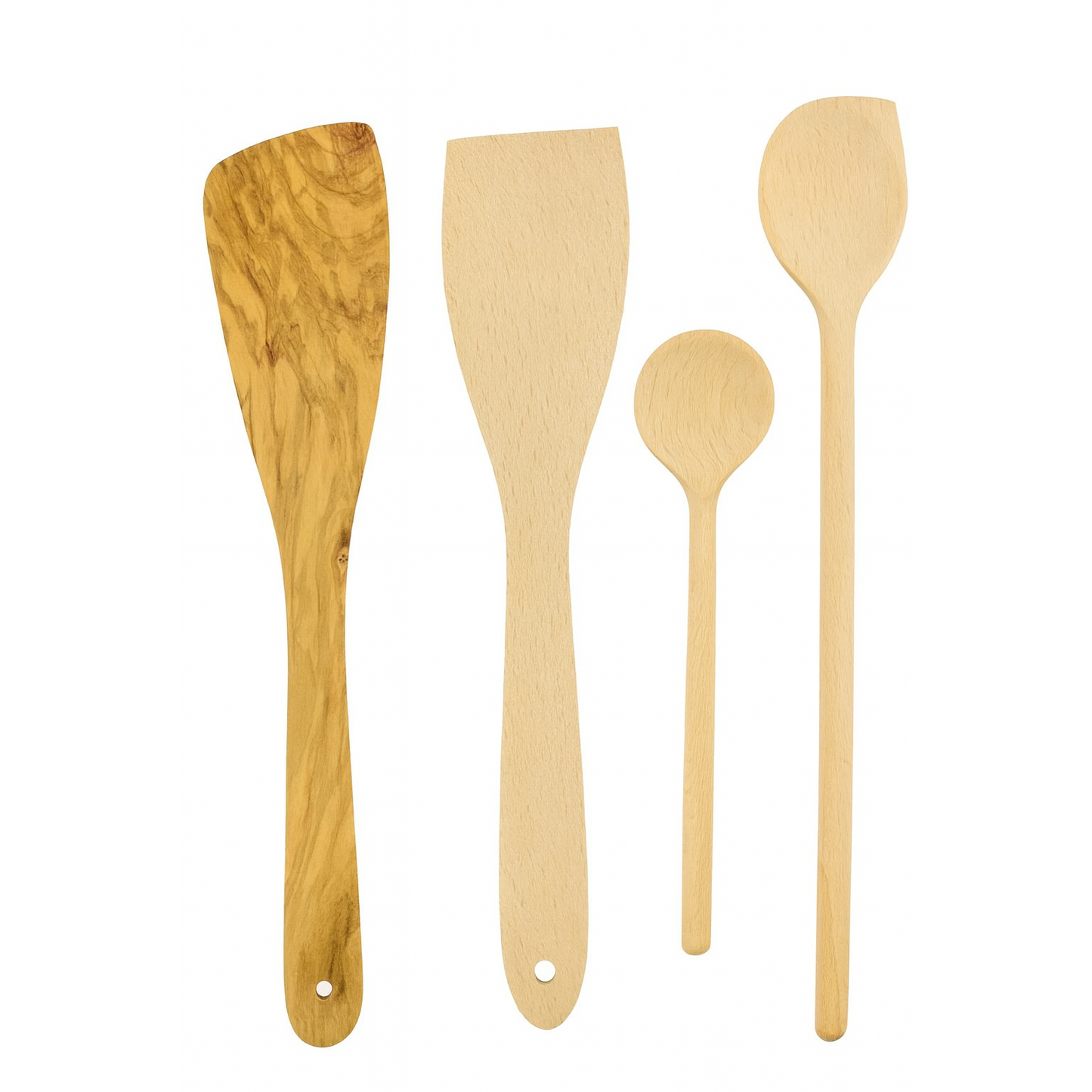 4-Piece Natural Wooden Kitchen Utensil Set