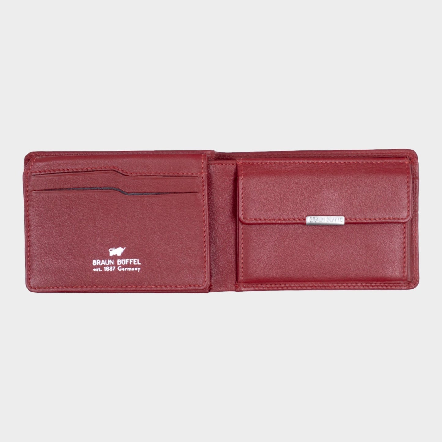 Red Braun Bueffel RFID Golf Wallet with Premium Leather