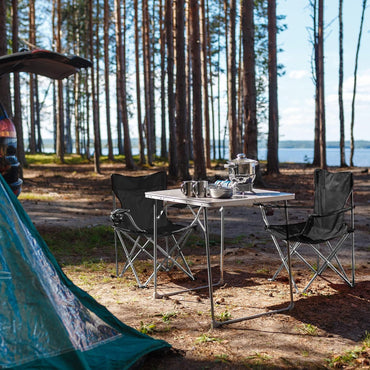 SONGMICS Portable Folding Camping Chair Set with Armrests