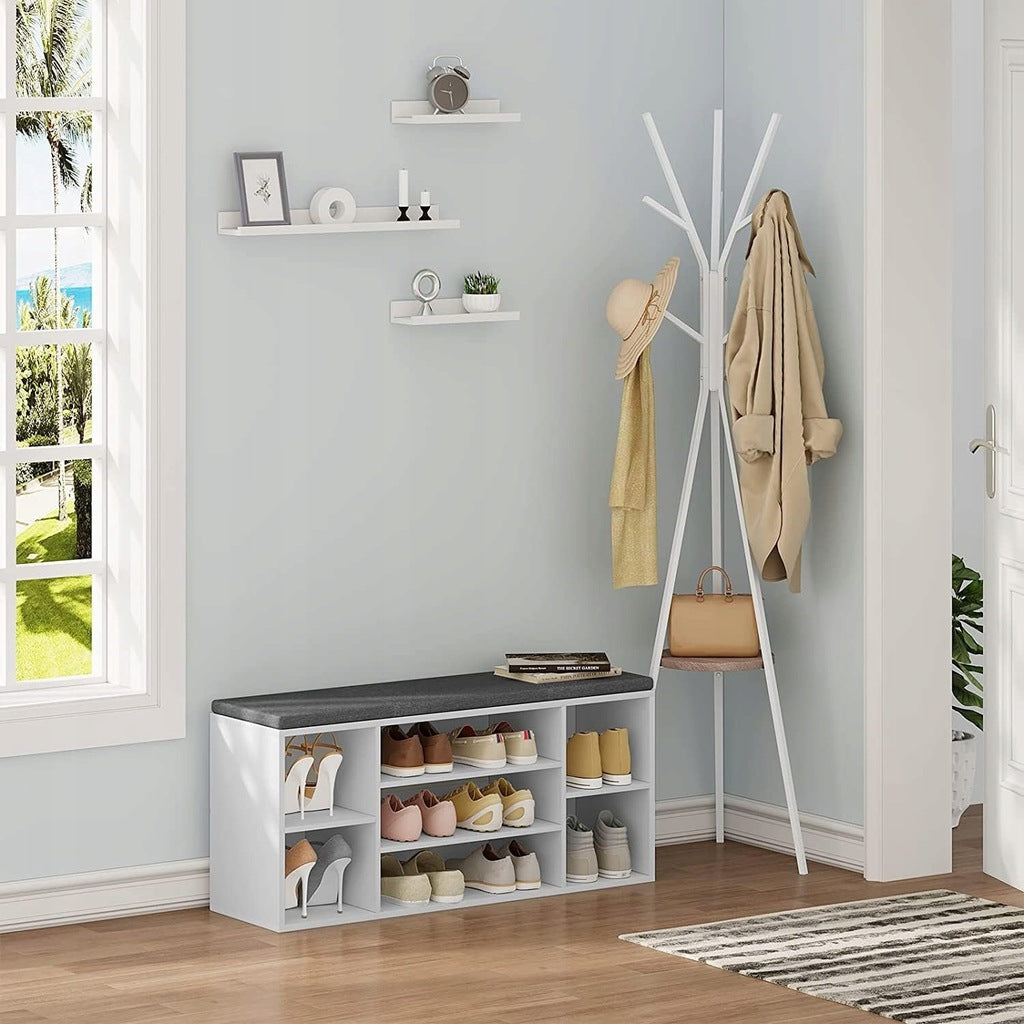 WOLTU Modern White Floating Wall Shelves Set, 3 Piece Display Ledges