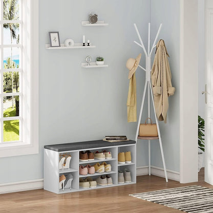 WOLTU Modern White Floating Wall Shelves Set, 3 Piece Display Ledges