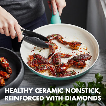 GreenPan Rio 10" Turquoise Ceramic Nonstick Skillet – PFAS-Free, Dishwasher Safe