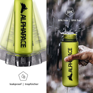 ALPHAPACE 1500ml Lime Leak-Proof Sports Water Bottle with Infuser