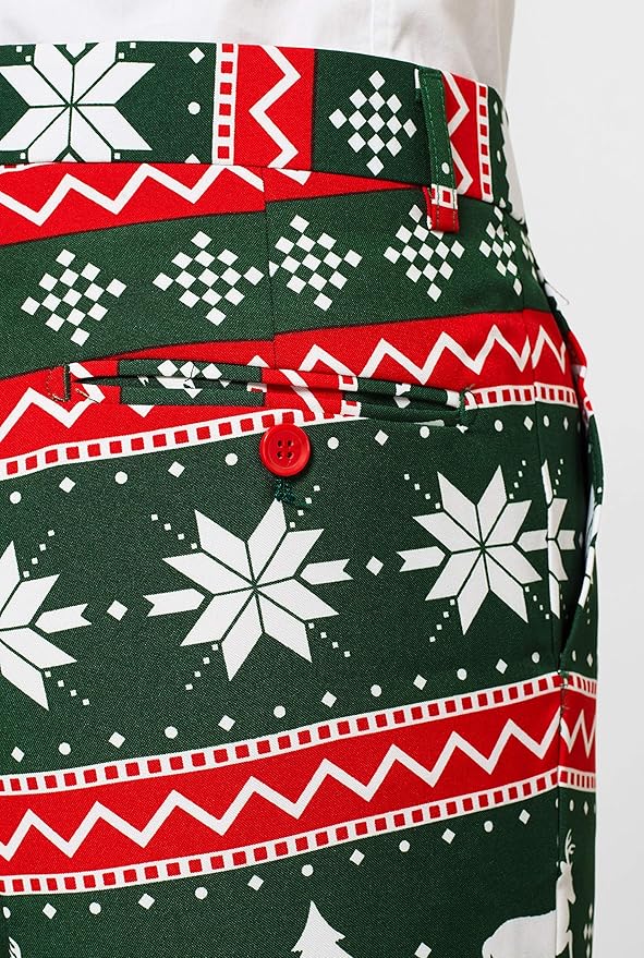 OppoSuits Men's Festive Christmas Suit - Complete 3-Piece Holiday Outfit