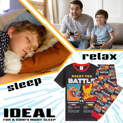 Pokemon Boys Pyjamas Set Comfortable Polyester Sleepwear