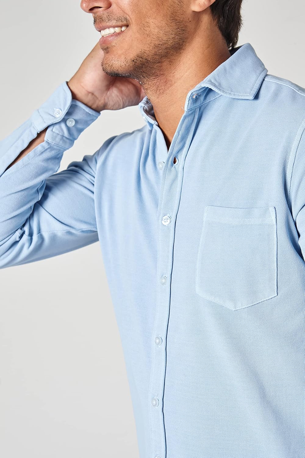 Jack Stuart Men's Long Sleeve Pique Shirt – Classic 100% Cotton