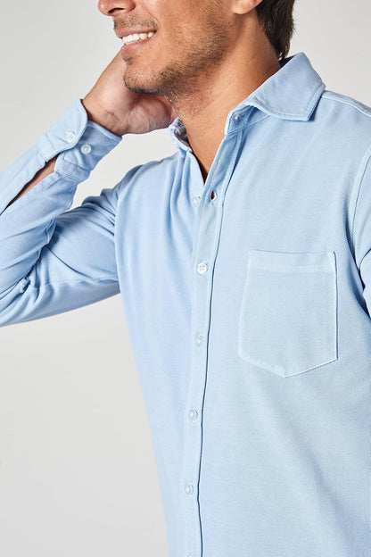 Jack Stuart Men's Long Sleeve Pique Shirt – Classic 100% Cotton