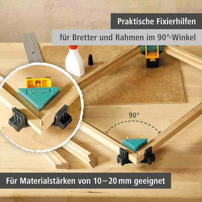 Wolfcraft Corner Clamps ES 22 – 2‑Piece 90° Angle Clamp for Woodworking